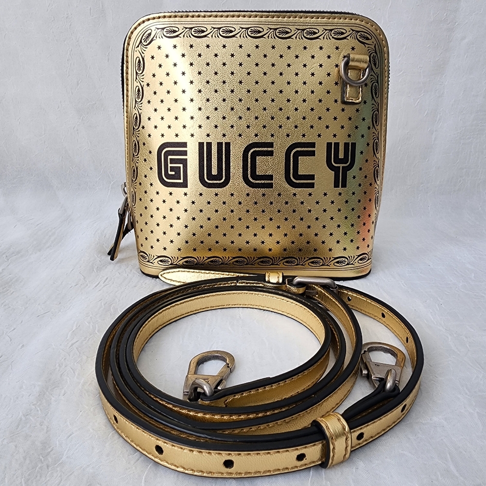 Auth Gucci X Sega Guccy Mettalli Dome Crossbody Bag